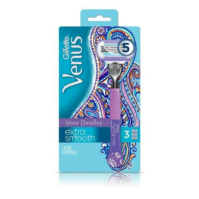 Gillette Venus Vera Bradley Extra Smooth Razor +2 Blades