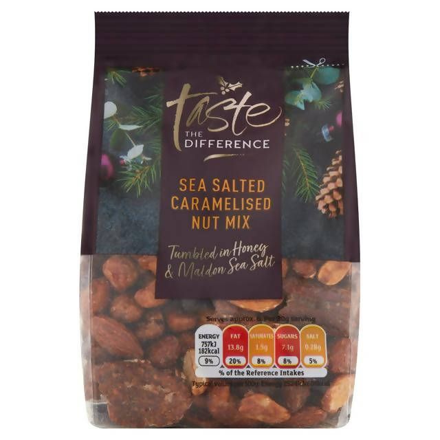 Sainsbury's Sea Salted Caramelised Nuts Mix, Taste the Difference 195g FOOD CUPBOARD Sainsburys   