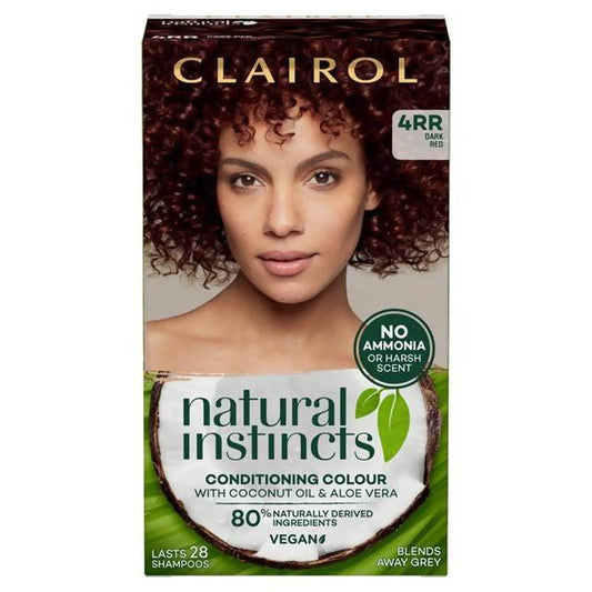 Clairol Natural Instincts Semi-Permanent Hair Dye Dark Red 4RR Auburn Sainsburys   