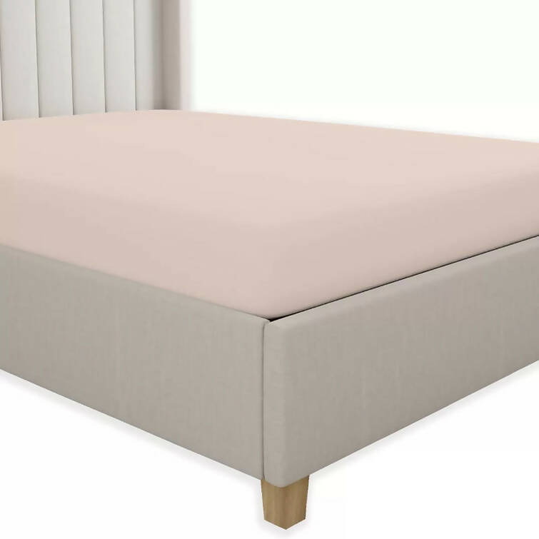 Purity Home Easy-care 400 Thread Count Cotton Fitted Sheet, Blush in 4 Sizes