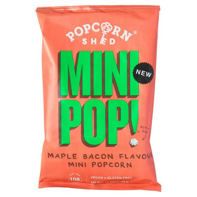 Popcorn Shed Mini Pop! Maple Bacon Flavour Mini Popcorn 100g Everyday crisps Sainsburys   