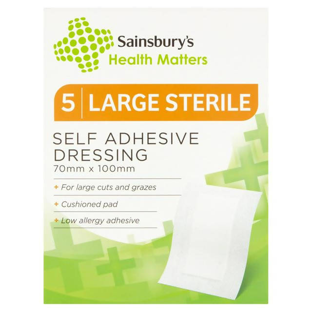 Sainsbury's Health Matters Large Sterile Self Adhesive Dressing x5 - McGrocer