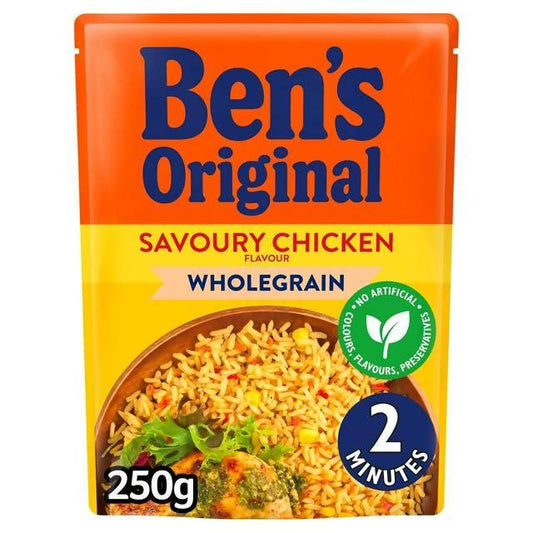 Bens Original Wholegrain Savoury Chicken Microwave Rice 250g Microwave rice Sainsburys   