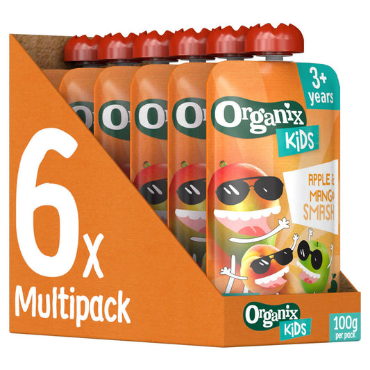 Organix KIDS Mango & Apple Smash Pouch Case 6x100g Organic Food McGrocer Direct   