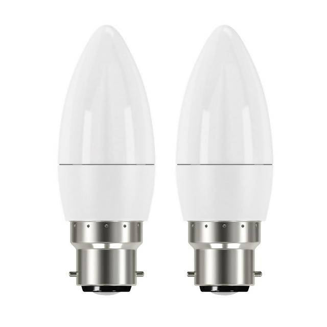 HOME H LED Frosted Candle 25w BC Light Bulb 2Pk