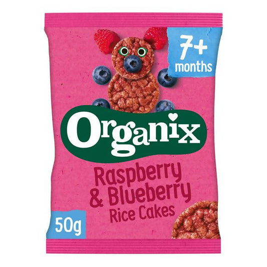 Organix Raspberry & Blueberry Rice Cakes 50g snacks & rusks Sainsburys   