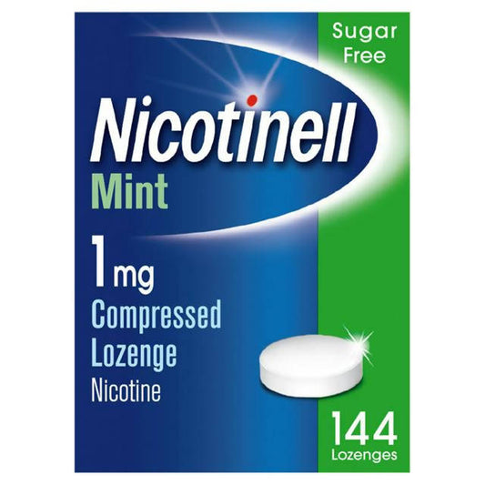 Nicotinell 1mg Nicotine Lozenges Mint Stop Smoking Aid 144s smoking control Sainsburys   