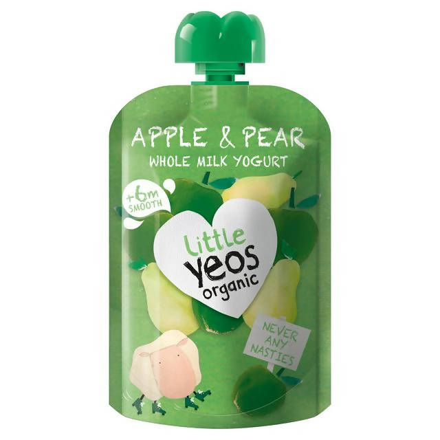 Yeo Valley Organic Little Yeos Apple & Pear Yogurt Pouch 90g baby meals Sainsburys   