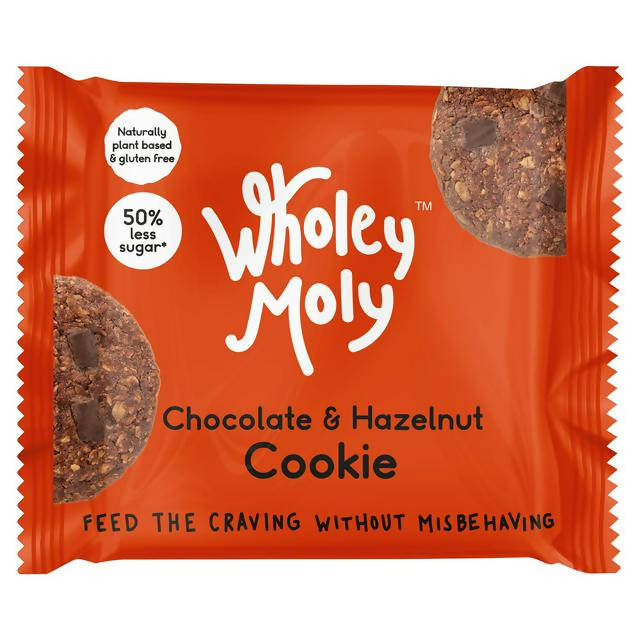 Wholey Moly Chocolate & Hazelnut Cookie 38g Breakfast biscuits Sainsburys   