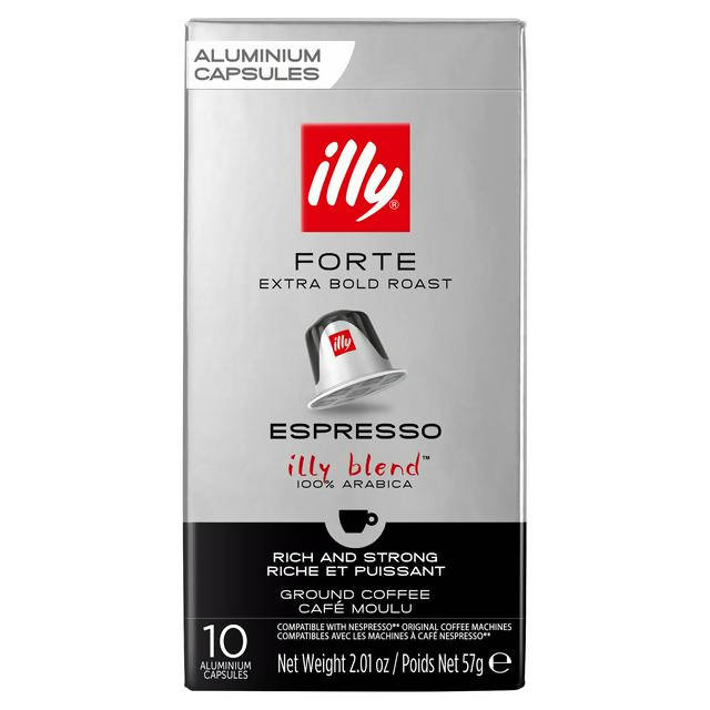 Illy Forte Extra Bold Roast Aluminium Coffee Capsules x10