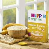 HiPP Organic Banana & Plum Porridge Baby Cereal 7+ Months (4 x 200g) Porridge Baby Cereal McGrocer Direct   