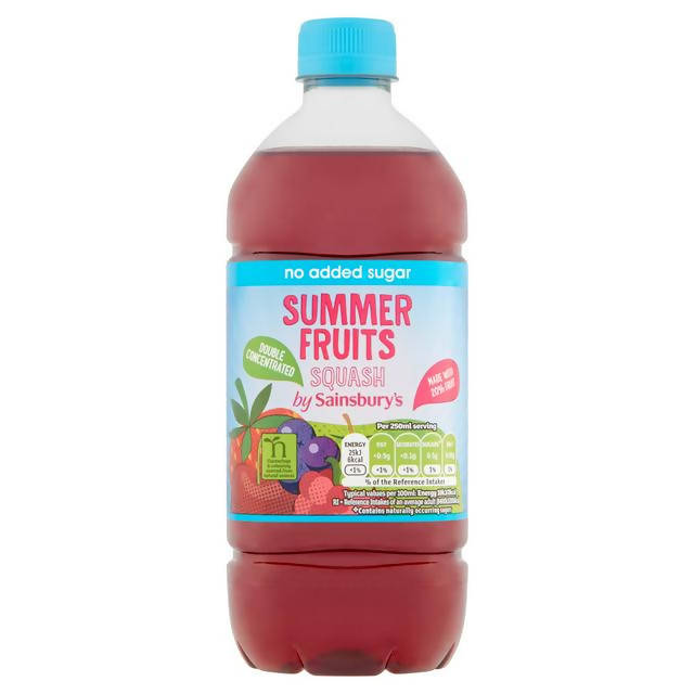 Sainsbury's Double Strength No Added Sugar Summer Fruits Squash 750ml