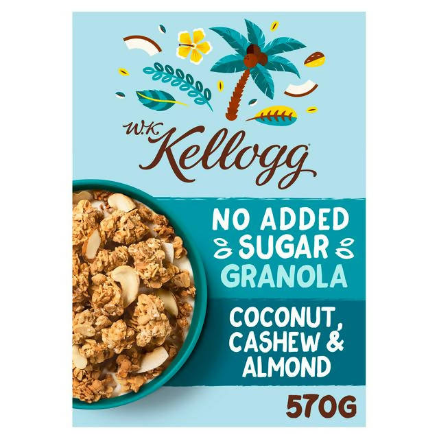 W K Kellogg No Added Sugar Granola Coconut Cashew & Almond Granola 570g