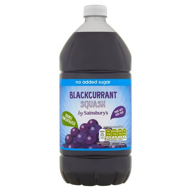 Sainsbury's Double Strength Blackcurrant Squash, No Added Sugar 1.5L Squash Sainsburys   