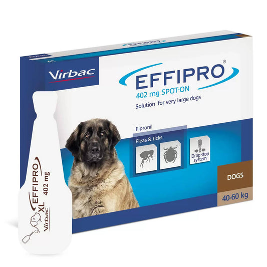 Effipro® Spot-On Flea and Tick Treatment for Extra Large Dogs (40-60kg), 4 x 402mg Dog Food & Accessories Costco UK   
