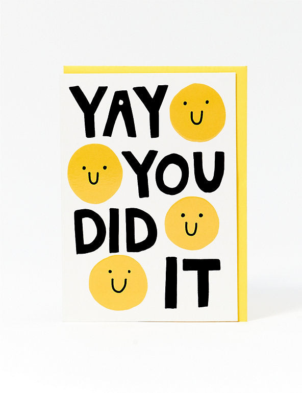 Yay Smiley Face Congratulations Card Miscellaneous M&S Title  
