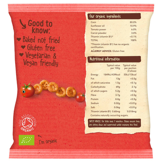 Organix Melty Tomato Slices Corn Puffs Organic Baby Foods McGrocer Direct   