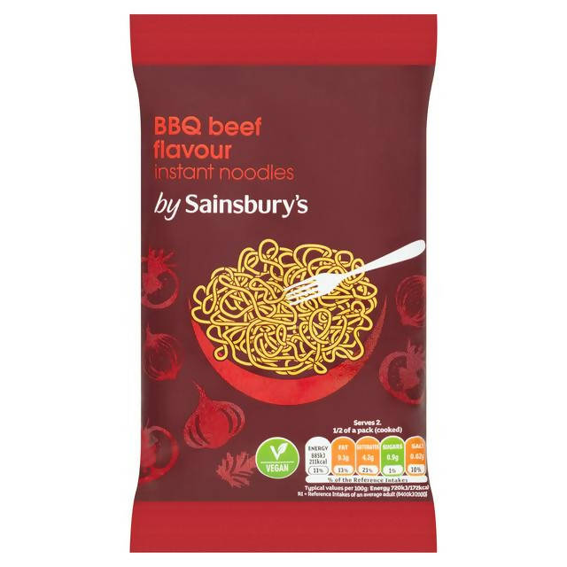 Sainsbury's Instant Noodles, BBQ Beef 90g Instant snack & meals Sainsburys   