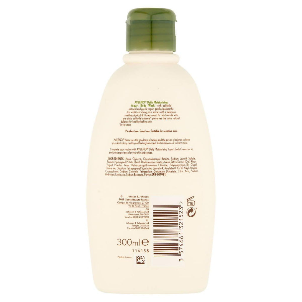 Aveeno Apricot & Honey Body Wash, 2 x 300ml