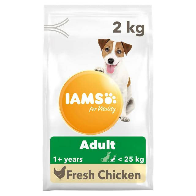 IAMS Vitality Small to Medium Adult Dry Dog Food, Chicken 2kg - McGrocer