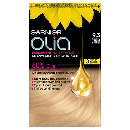 Garnier Olia Permanent No Ammonia Hair Dye Golden Light Blonde 9.3 Blonde Sainsburys   