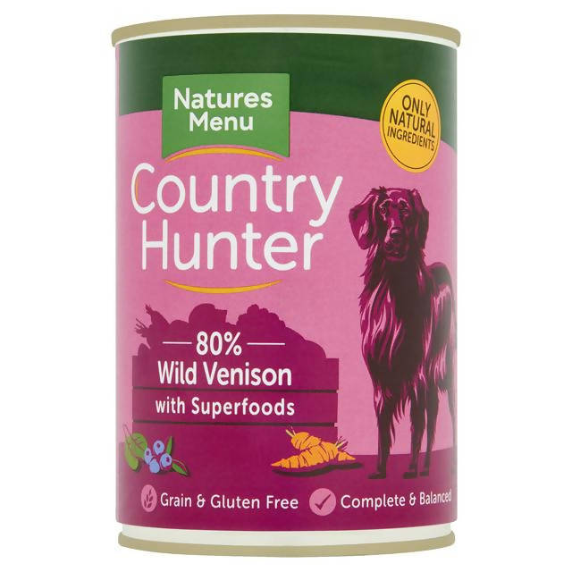 Natures Menu Country Hunter 80% Wild Venison with Superfoods 400g Dog food cans trays & pouches Sainsburys   