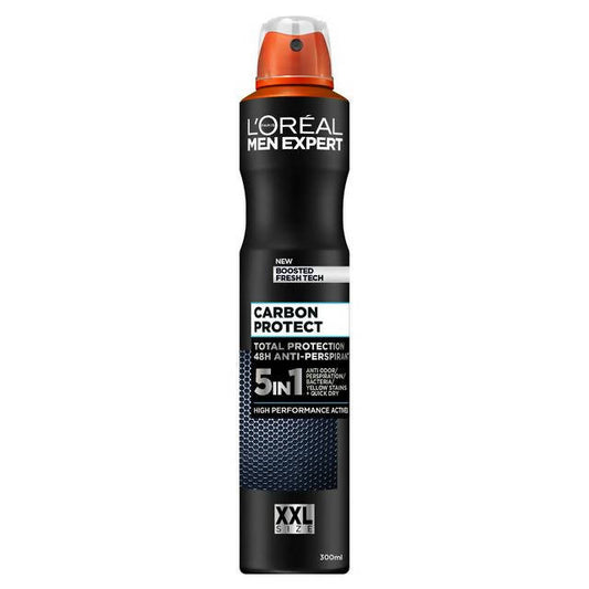 L'Oreal Paris Men Expert Carbon Protect Anti Perspirant Hygiene Deodorant Spray 300ml deodorants & body sprays Sainsburys   