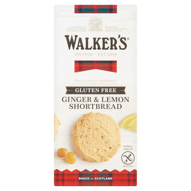 Walker's Gluten Free Ginger & Lemon Shortbread x9 140g