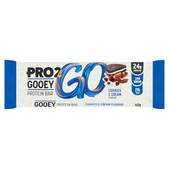 PRO 2GO Gooey Protein Bar Cookies & Cream Flavour Protein Bar 60g