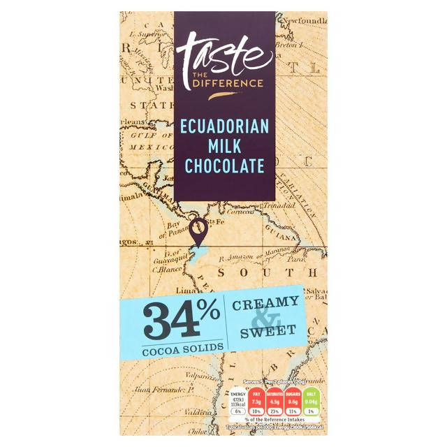 Sainsbury's Ecuadorian 34% Milk Chocolate, Taste the Difference 100g - McGrocer
