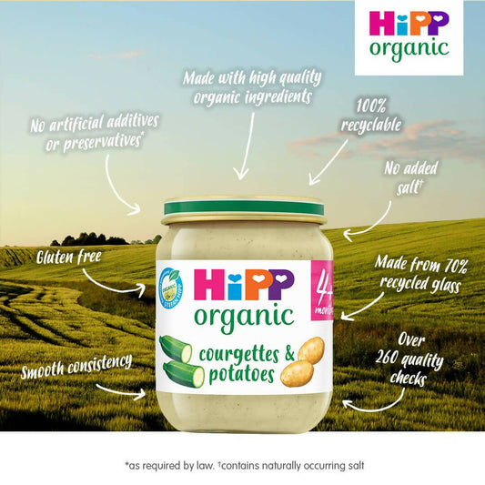 HiPP Organic Courgettes & Potatoes Baby Food Jar 4+ Months (6 x 125g) GOODS McGrocer Direct   