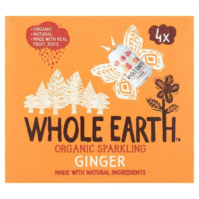 Whole Earth Organic Sparkling Ginger 4x330ml Adult soft drinks Sainsburys   