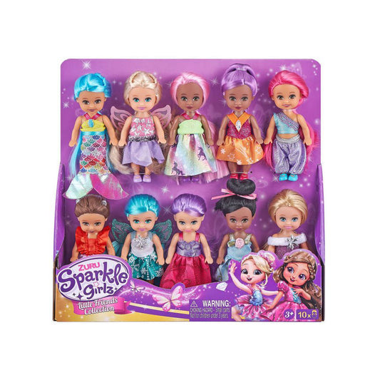 Zuru Sparkle Girlz Little Friends Set of 10 Dolls Kid's Zone ASDA   
