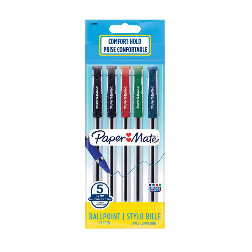 Paper Mate Brite Assorted Ballpoint Pens - 5 Pack