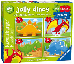 Ravensburger My First Puzzle, (2, 3, 4 & 5pc) Jigsaw Puzzles - Jolly Dinosaurs