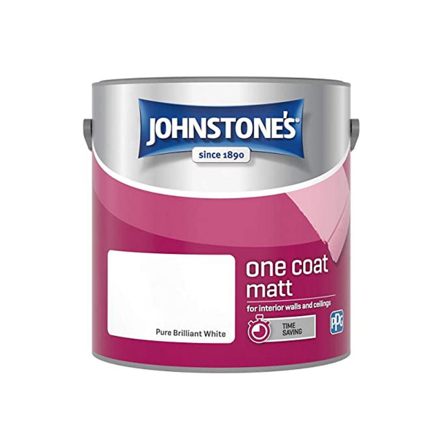 Johnstone's One Coat Matt, Pure Brilliant White, 2.5L GOODS ASDA   