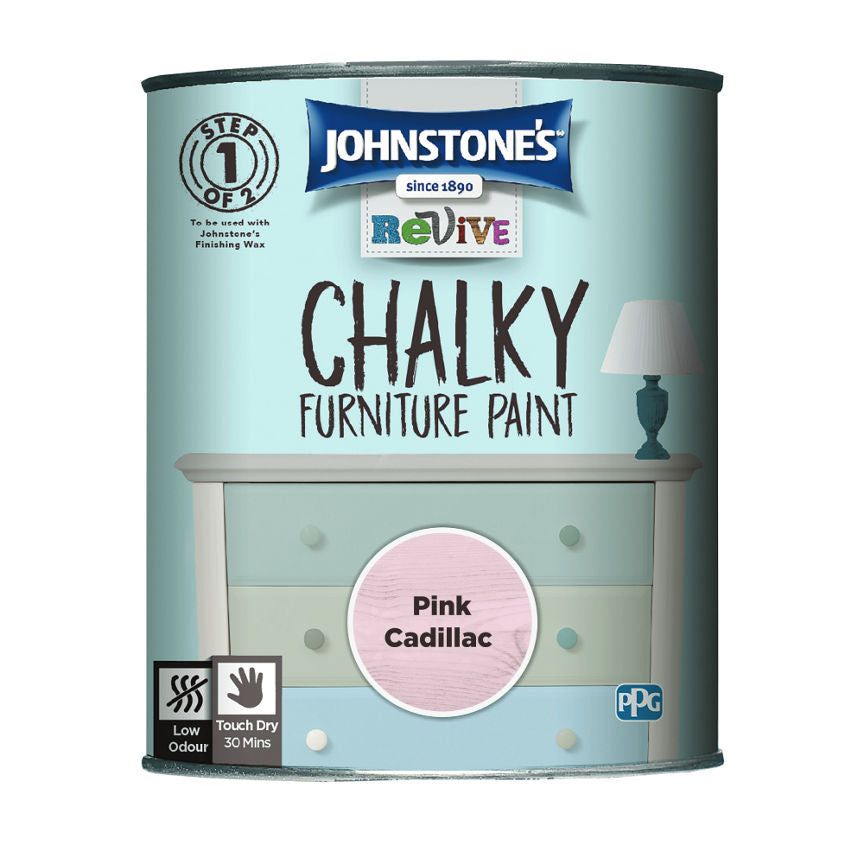 Johnstone's Chalky Furniture Paint, Pink Cadillac DIY ASDA   