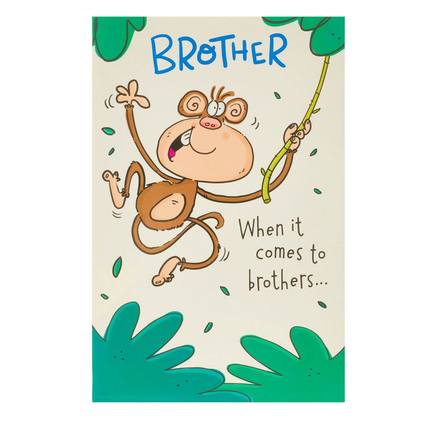 Hanson White Monkey Pop Up Brother Birthday Card