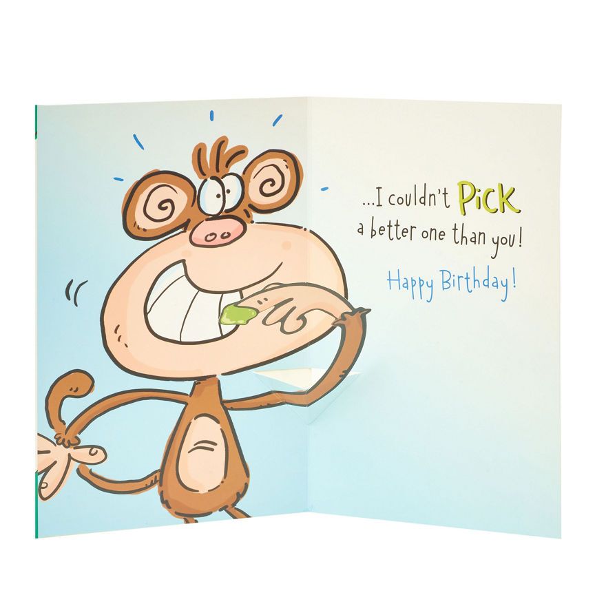 Hanson White Monkey Pop Up Brother Birthday Card General Household ASDA   