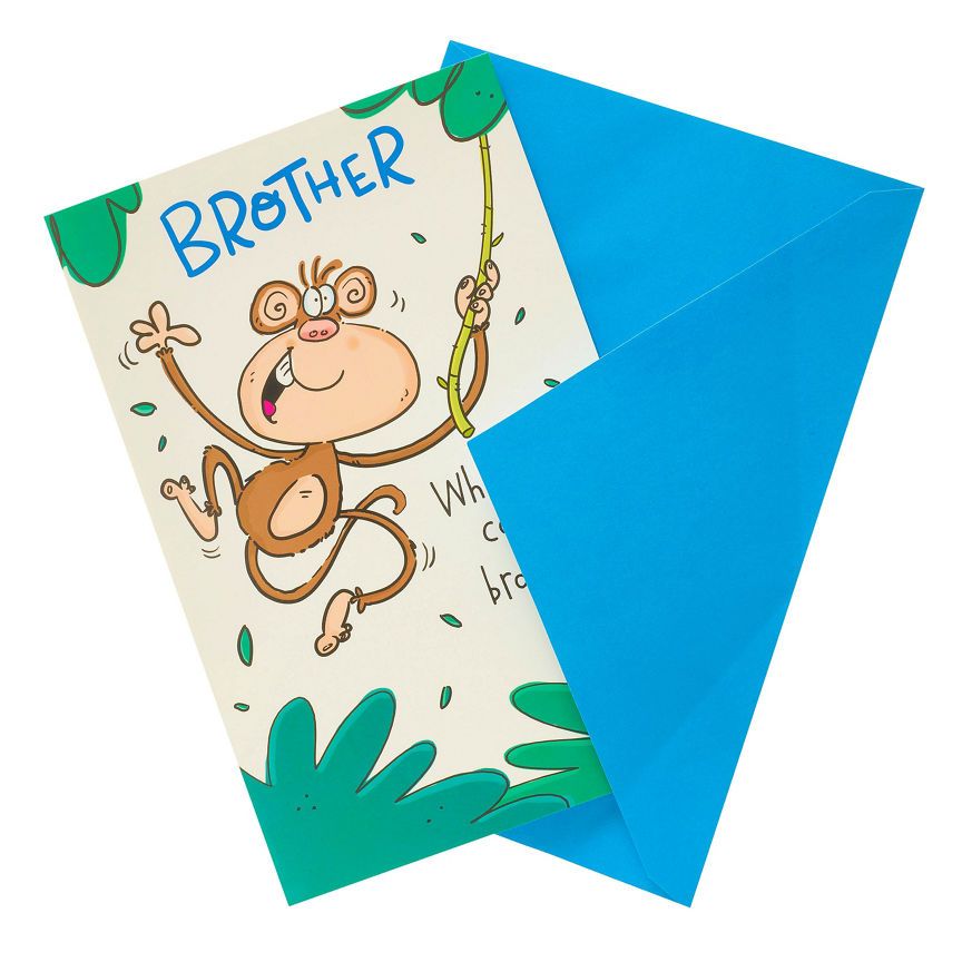 Hanson White Monkey Pop Up Brother Birthday Card General Household ASDA   