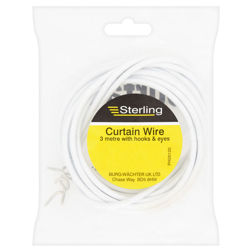 Sterling Curtain Wire & 4 Hooks