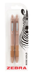 Zebra Rose Gold Z-grip Ball Point Pens 2pk Office Supplies ASDA   