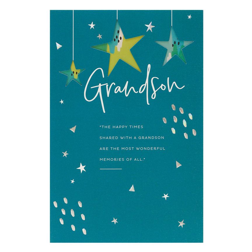 Gibson Stars Grandson Birthday Card