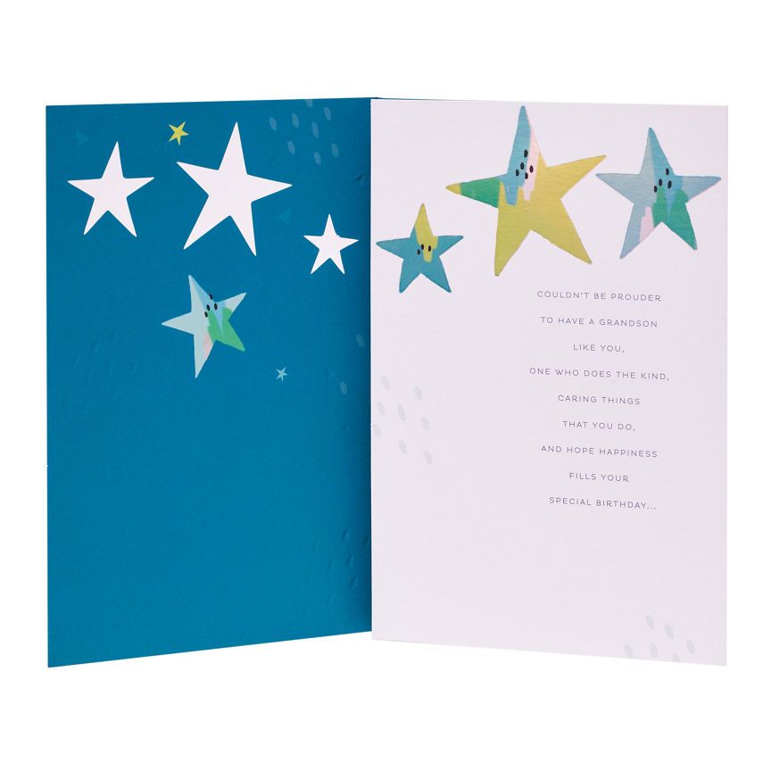 Gibson Stars Grandson Birthday Card