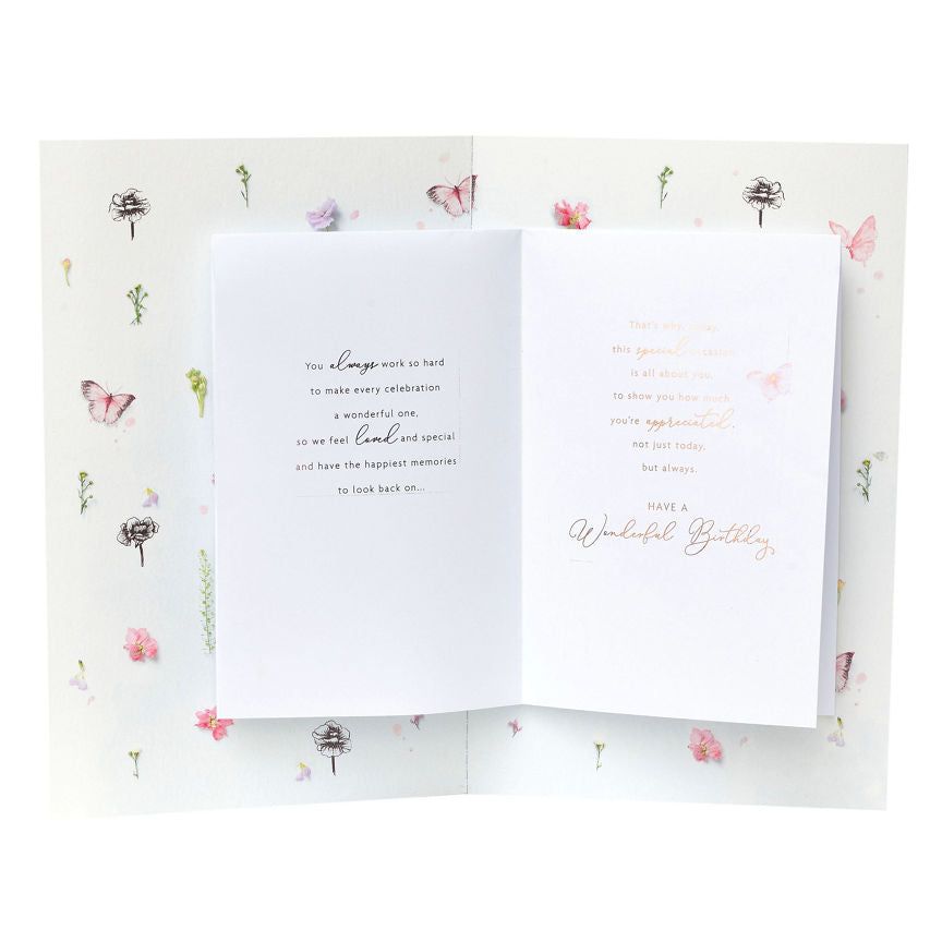 Gibson Floral and Butterflies Mum Birthday Card General Household ASDA   