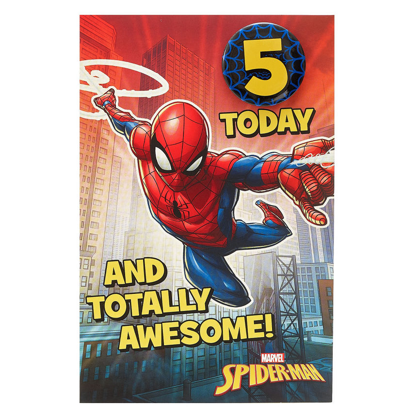 Marvel Age 5 Spider-Man Birthday Card