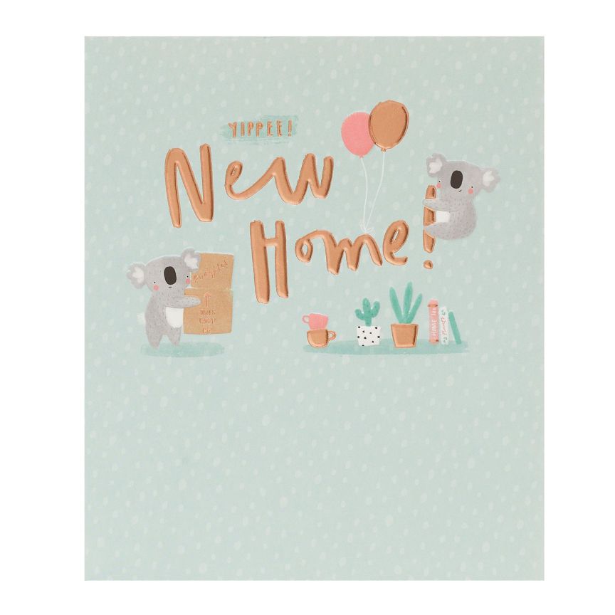 George Home Cute Koalas New Home Card