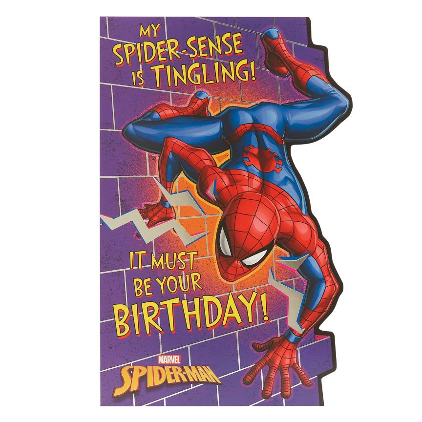 Disney Die Cut Spiderman Birthday Card