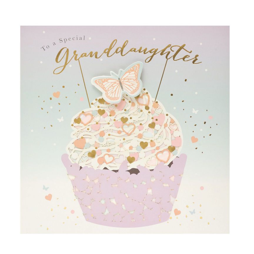 George Home Laser Die Cut Cupcake Granddaughter Birthday Card General Household ASDA   