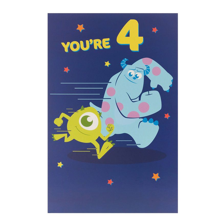 Disney Age 4 Monsters Inc Birthday Card